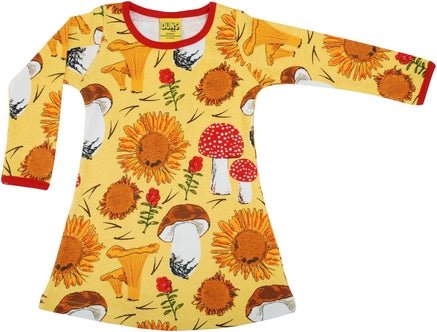 Jurk / Long Sleeve Dress Sunflower Yellow maat 68 - Duns Sweden