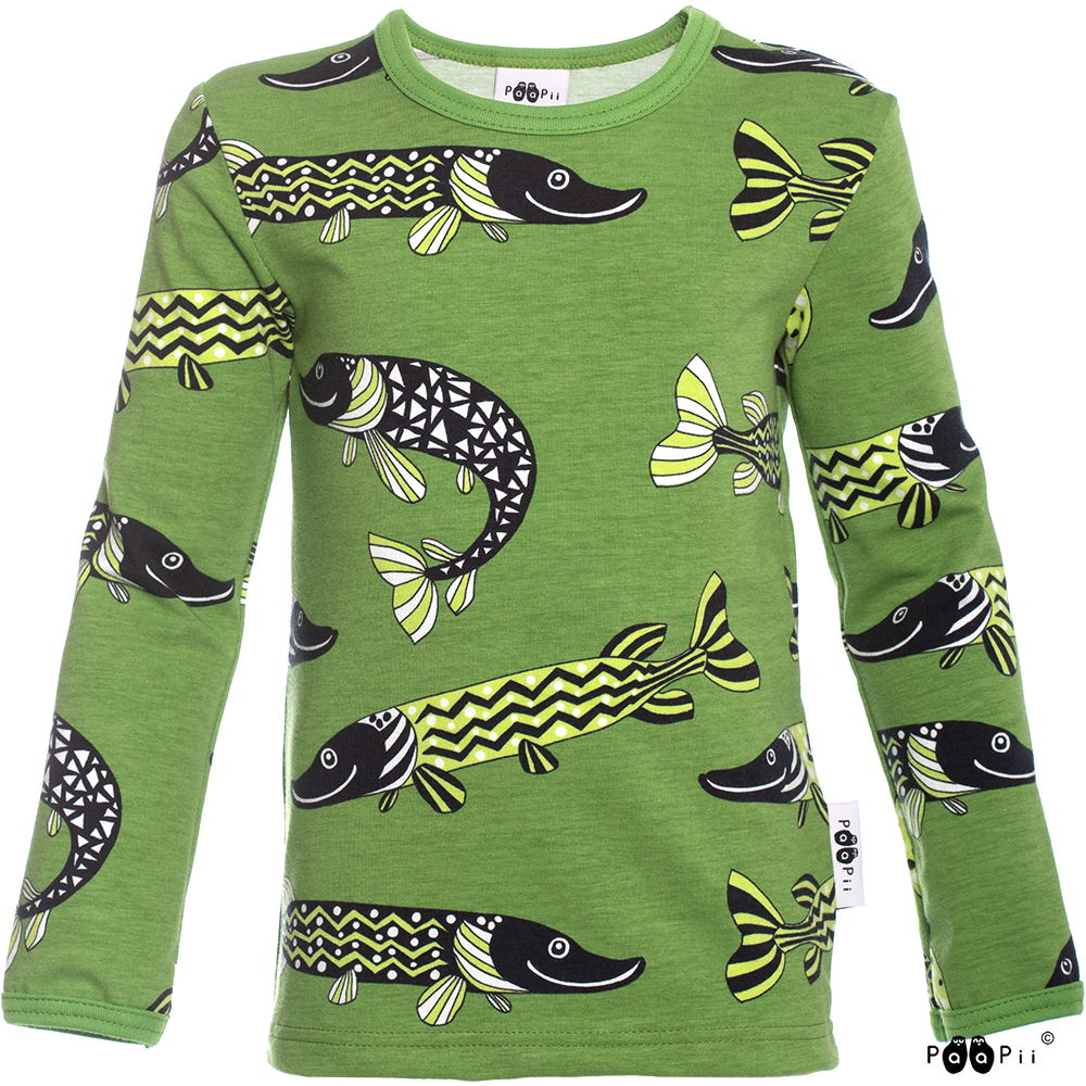 Longsleeve ULJAS shirt Pike forest-apple 86-122 – Paapii Design